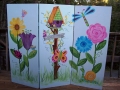 childrens-murals-giant-flowers-room-divider-with-birdhouse-fairy-critters-and-welcome-sign