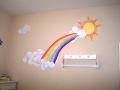 childrens-murals-nursery-rainbow-with-sun-and-clouds