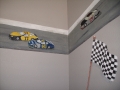Childrens Painted Wall Murals race cars