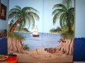 childrens-murals-beach-pirates-cove-closet-door-beach-scene-includes-pirate-ship-treasure-chest-sword-and-parrot